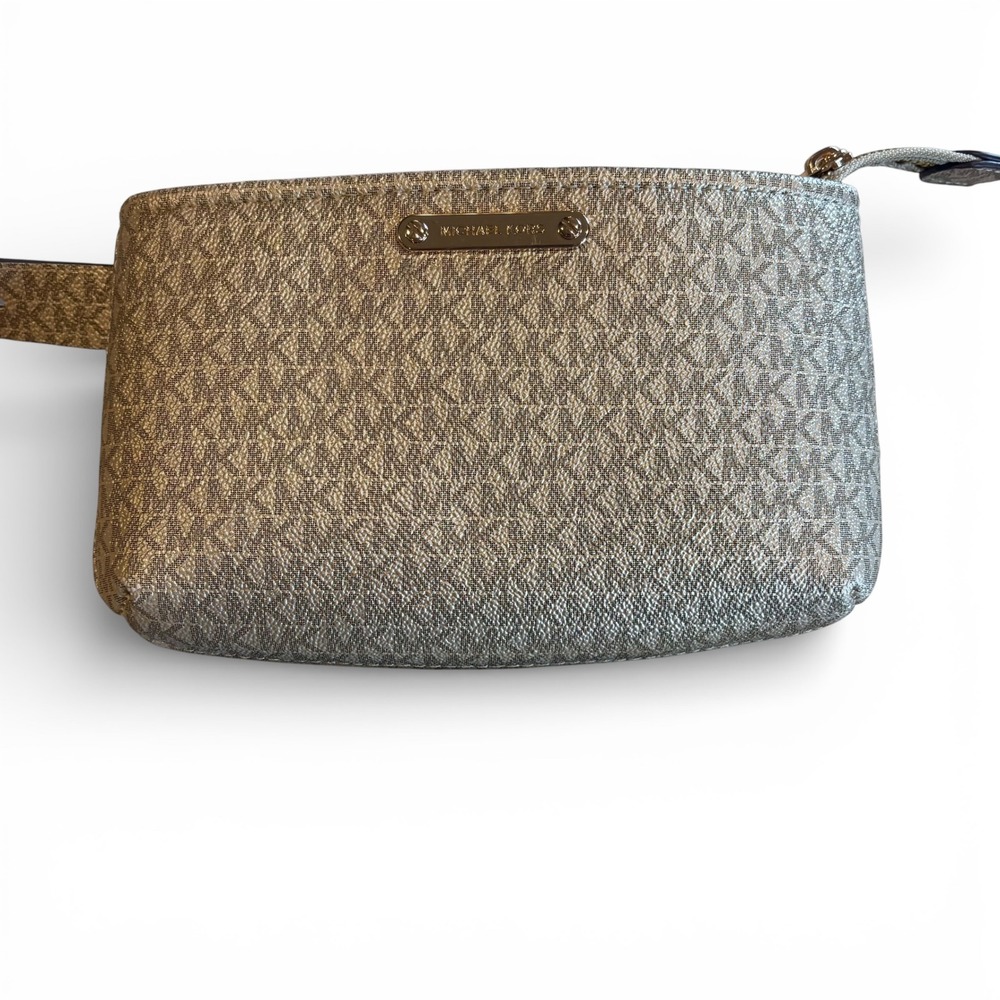 Michael Kors Champagne Gold Logo Belt Bag Fanny Pack Waist Purse Adj‎ Strap